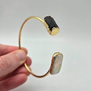 Aria Lattner Black Tourmaline and Pearl Cuff